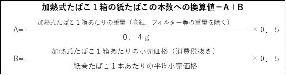 たばこ税現行の換算方法