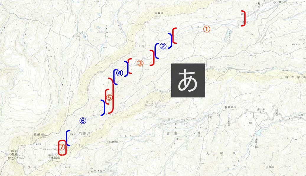 保野川林道区間地図