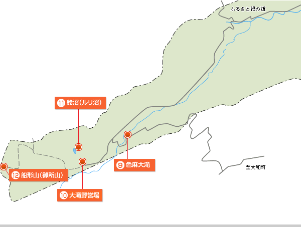 色麻町西部の路線と観光地を記した拡大地図